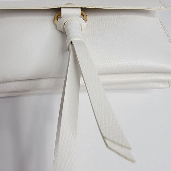 Chicos Convertible Tassel Crossbody Bag Fold Over Bag Zip Up‎ White - Picture 10 of 14